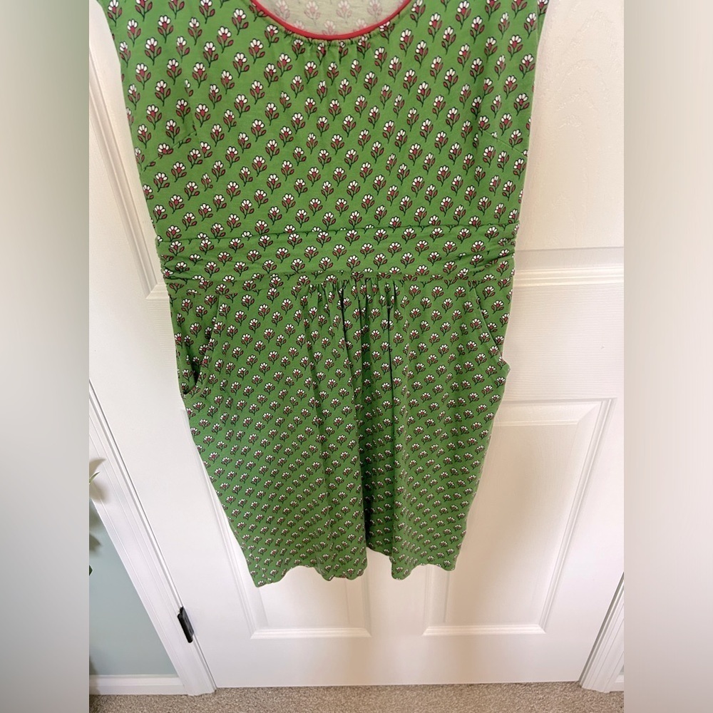 Boden Green Floral Margot Jersey Dress size 8R - Picture 6 of 7